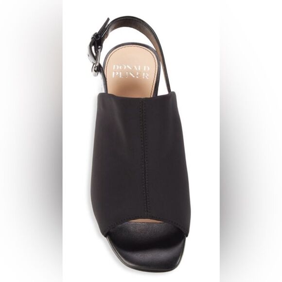 NIB Donald Pliner Women’s Black Suede Open Toe Sandal with 3” Block Heel- Size 6 - Picture 6 of 12